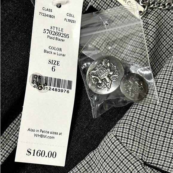 White House Black Market NWT Plaid Blazer Women Size 6 Career Office Business - Picture 7 of 11